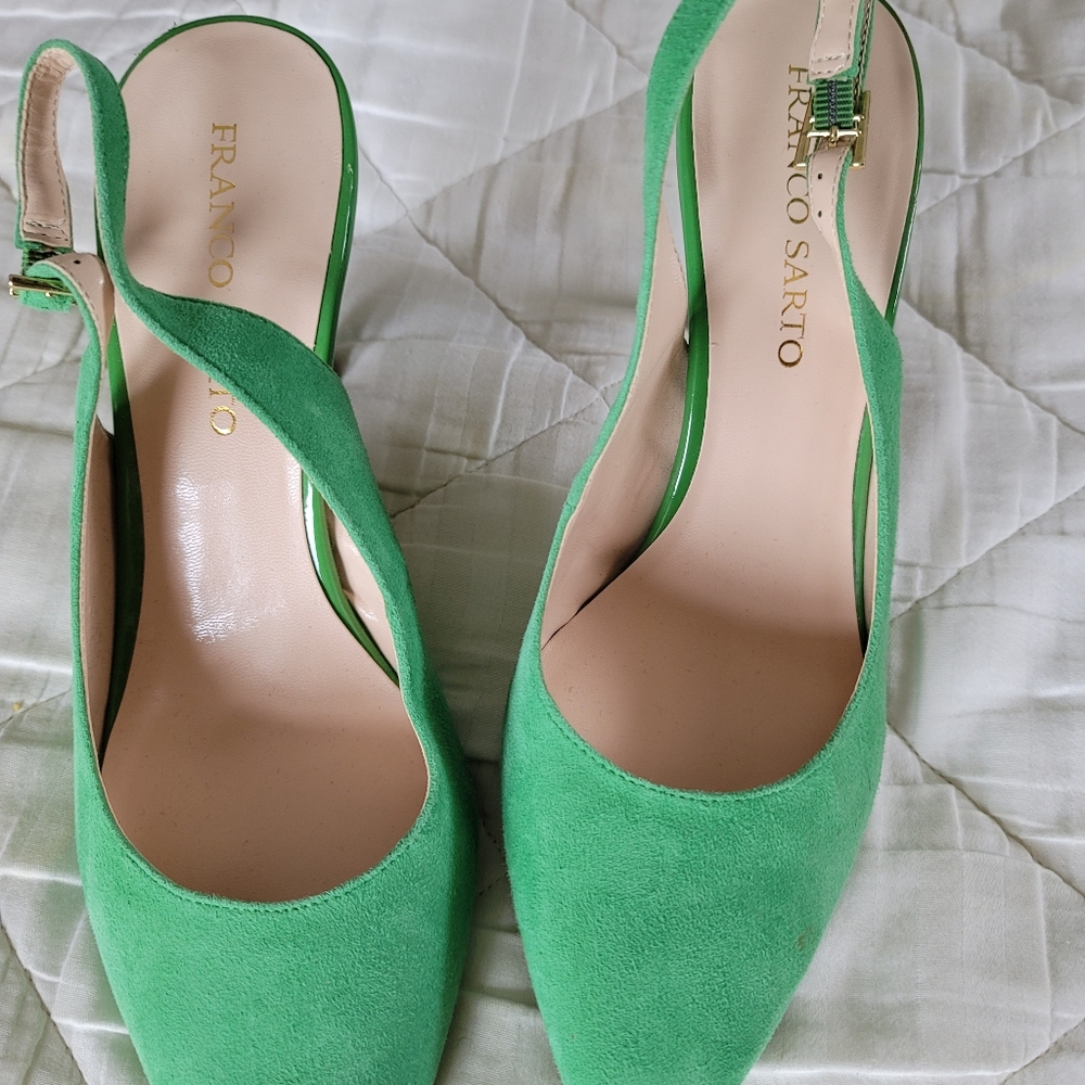 Franco Sarto suede sling back